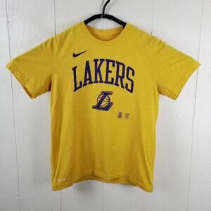 Los Angeles Lakers Shirt Mens Medium Yellow Short Sleeve Graphic Nba